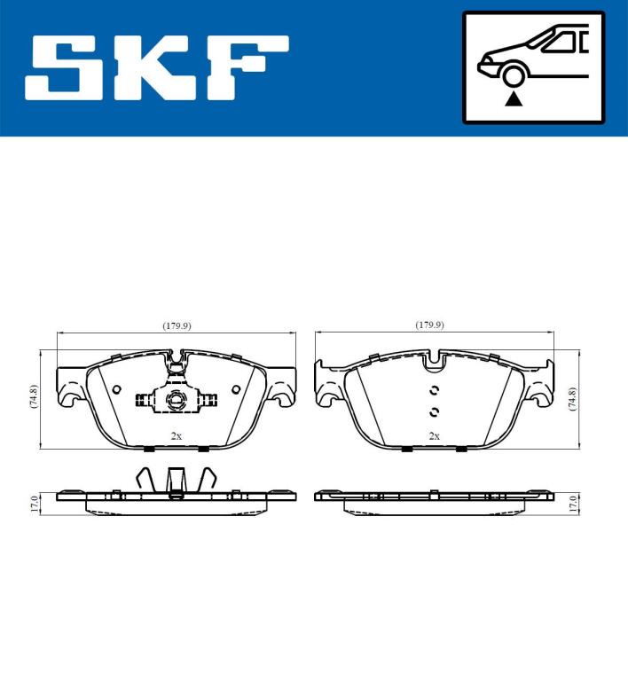 Jeu de 4 plaquettes de frein SKF ref. VKBP 80269 E